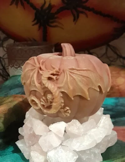 bougie artisanale kitsune, flamme de vie 14