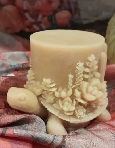 bougie artisanale kitsune, flamme de vie 11