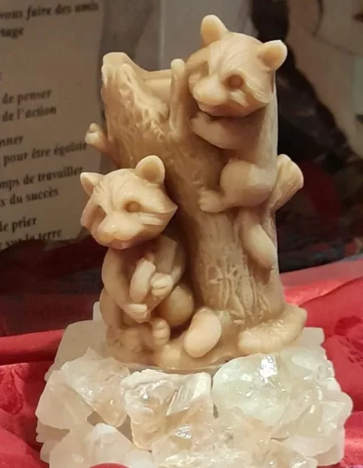 bougie artisanale kitsune, flamme de vie 12