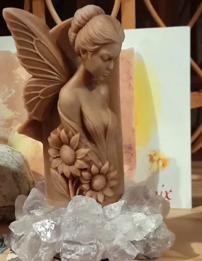 bougie artisanale kitsune, flamme de vie 8