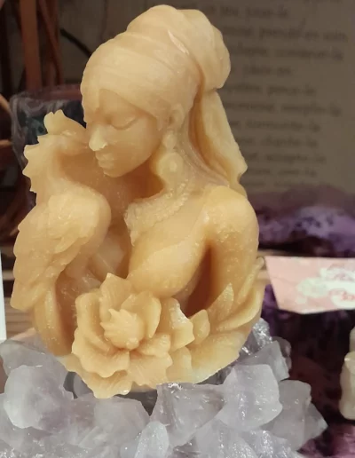 bougie artisanale kitsune, flamme de vie 5