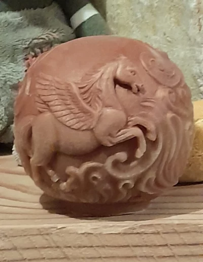 bougie artisanale kitsune, flamme de vie 2